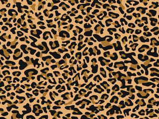 Leopard skin seamless pattern. Endless texture from spots on a light background. Print on fabric and textiles. Vector background