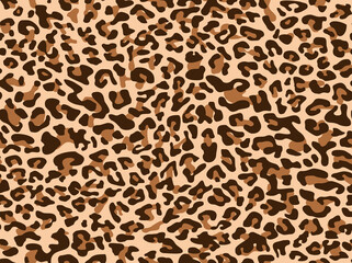 Leopard skin seamless pattern. Endless texture from spots on a light background. Print on fabric and textiles. Vector background