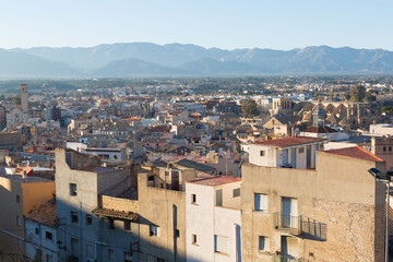 Fototapeta na wymiar View of the old town of Tortosa, Catalonia, Tarragona, Spain.