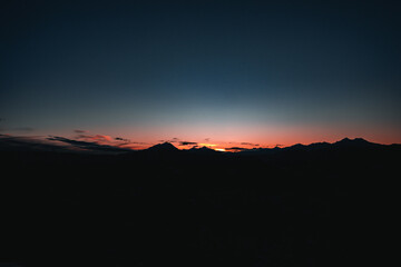 Sunset in South Tyrol near the city of Merano