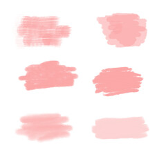 all kinds of pink brush shapes