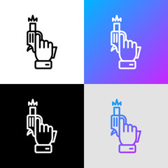 Starting gun: pistol in hand shots. Modern vector illustration of sport competition beginning.