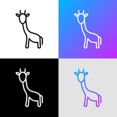 Cute and funny giraffe thin line icon. Modern vector illustration.