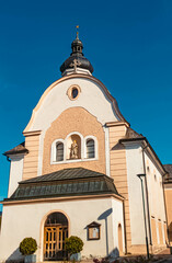 Fototapeta na wymiar Beautiful church near Oberndorf, Tyrol, Austria on a sunny autumn day