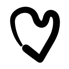 Hand Drawn Heart, Love Shape Doodle Symbol