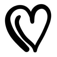 Obraz premium Hand Drawn Heart, Love Shape Doodle Symbol