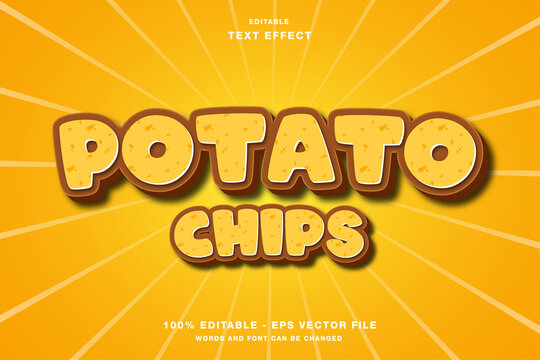 Potato Chips 3D Editable Text Effect