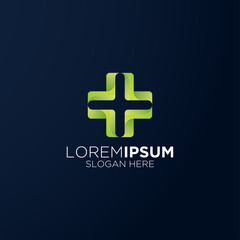 Obraz premium medical logo green gradient leaf