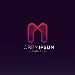 modern m monogram logo