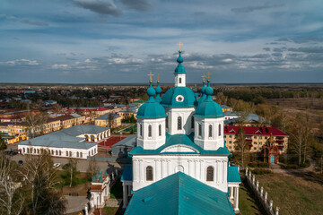 View of the Spassky Cathedral and the city of Yelabuga from the bell tower of the Spassky Cathedral...