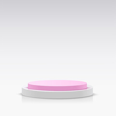 Abstract background with white pink podium for presentation. Vector