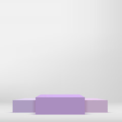 Abstract background with white purple podium for presentation. Vector