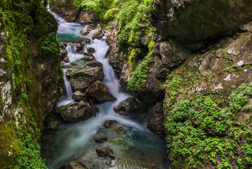 Zadlascica River Canyon, Tolmin Gorges, Triglav National Park (Triglavski Narodni Park), Slovenia, Europe