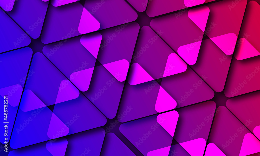 Poster abstract colorful triangle flower pattern background design .
