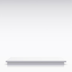 White square podium, pedestal or platform for presentation. Vector