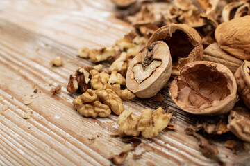 Crushed Walnuts Texture Background