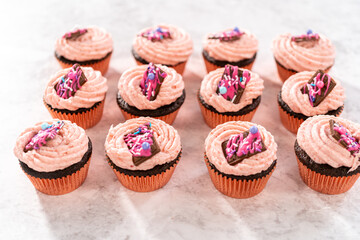 Chocolate strawberry cupcakes