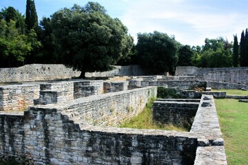 Fototapeta na wymiar walls in the Byzantine Castrum, national park Brioni, Croatia