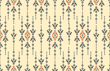 Ethnic abstract background. Seamless in tribal, folk embroidery, native ikat fabric. Aztec geometric art ornament print. Design for carpet, wallpaper, clothing, wrapping, textile, tissue, decorative