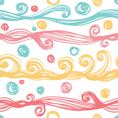Abstract seamless background with thin wavy lines.