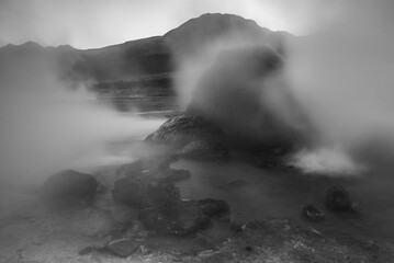 El Tatio Geysers (Geysers del Tatio), the largest geyser field in the Southern Hemisphere, Atacama...