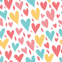 Fototapeta na wymiar Seamless background with hearts. Perfect for designer t-shirt, wedding card, valentine's day poster, brochures, scrapbook, textile fabric, clothes, scrapbooks, etc.