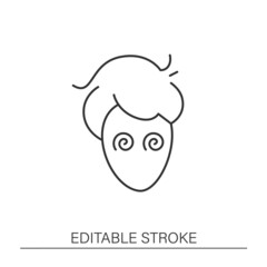  Unhealthy addiction line icon. Drug addicted man. Sick junkie after narcotics. Against drug concept. Isolated vector illustration. Editable stroke