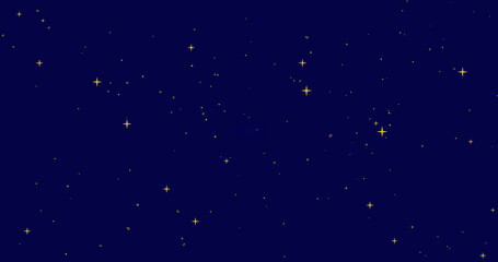 Vector seamless image of the night sky with stars. Starry cloudless sky.