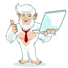 yeti mascot cartoon in vector