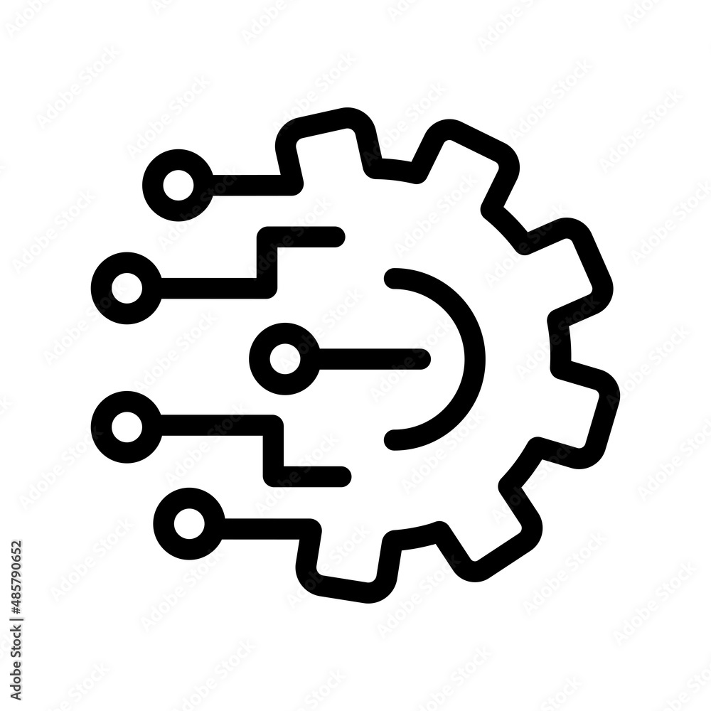 Aufkleber gear smart ai icon. simple illustration of gear smart ai vector icon for web design isolated on whit