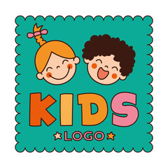 Flat Logo Template For Children