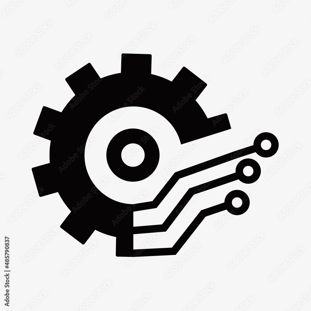 Aufkleber gear smart ai icon. simple illustration of gear smart ai vector icon for web design isolated on whit
