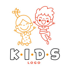 Flat Logo Template For Children