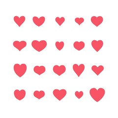 Vector set of hearts