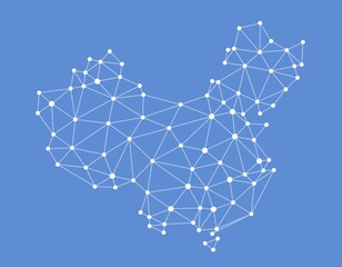 China map - polygon style vector