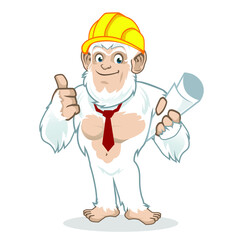 yeti mascot cartoon in vector