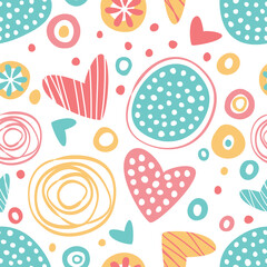 Seamless pattern with an abstract pattern in pastel colors.