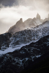 Dramatic mountain landscape, Torres del Paine National Park, Patagonia, Chile, South America