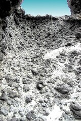  tongues of lava eroded by the sea, the auto clastic gaps or pyroclastic andesite, The petrified wave, beach of Mónsul, Natural Park, Cabo de Gata, spain