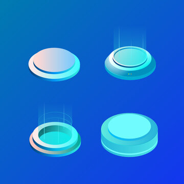 set of isometric platform