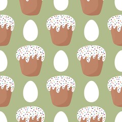 Easter cake seamless pattern for wallpaper and fabrics and packaging and gifts and cards and linens and kids