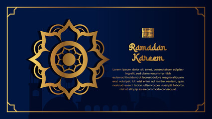 Ramadan vector with mandala in luxury style. Suitable for background, card, poster, greeting, banner, or as an illustration to illustrate something related to Islamic celebration