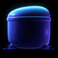 A rice cooker machine concept isolated on black background

