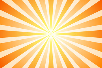 Orange Sunburst Pattern Background. Rays. Radial. Summer Banner. Vector Illustration