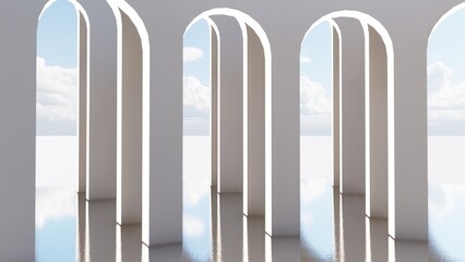 Architecture interior background entrance space 3d render