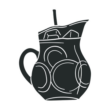black pitcher ice cubes drink clip art preview