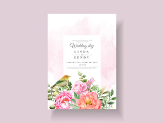 beautiful floral wedding invitation card