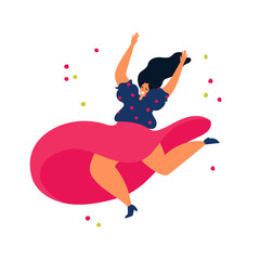 A girl in a dress dances