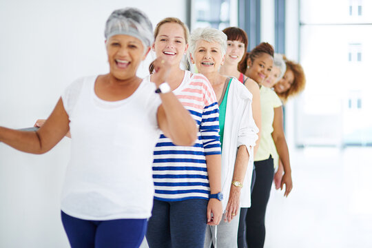 Age is just a number. Shot of a group of women working out indoors.