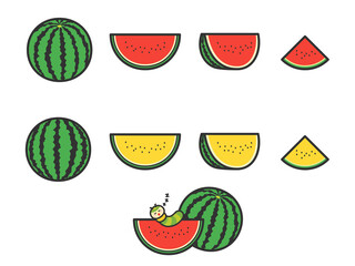果物イラスト　バラエティセット　スイカ